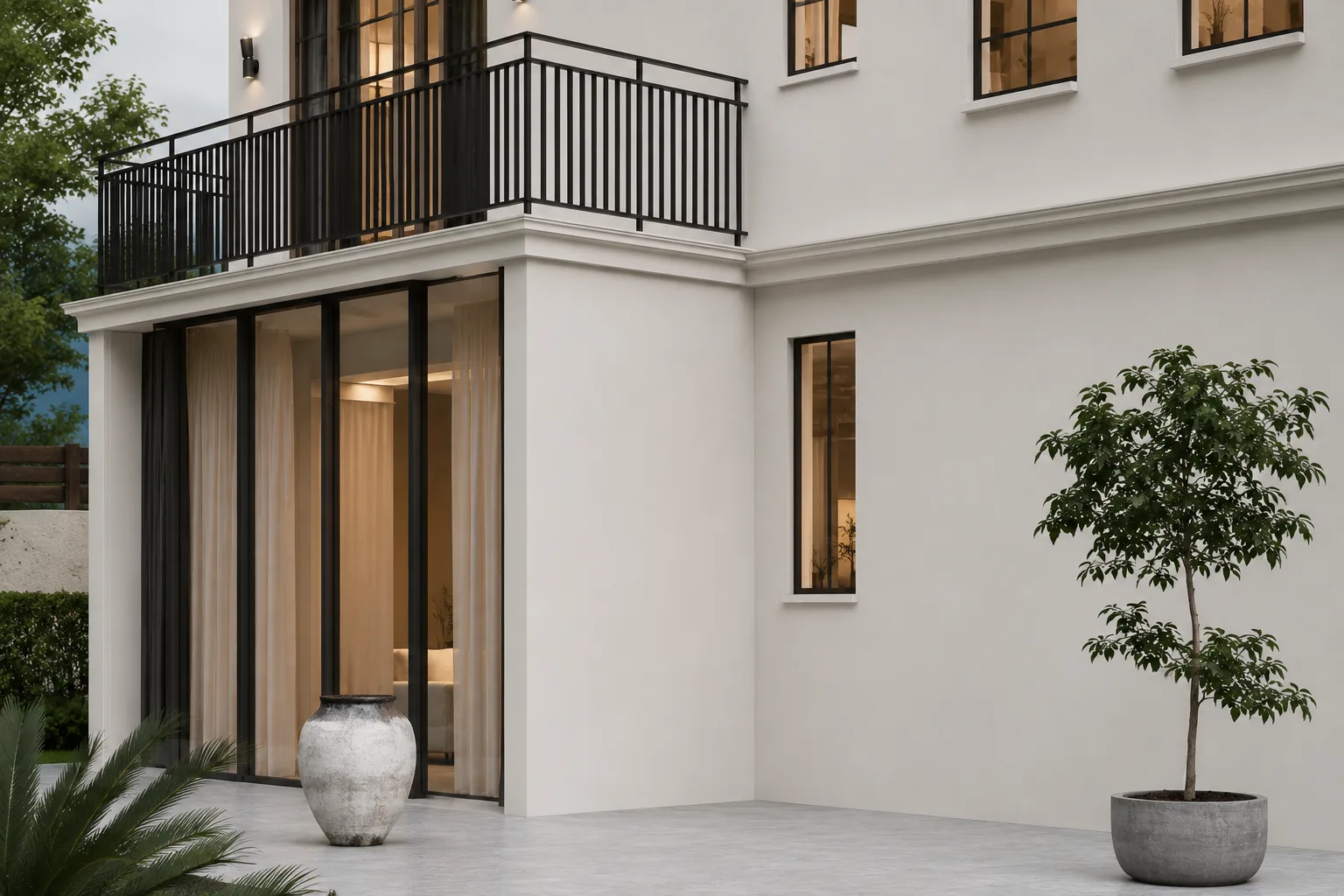 Terrace and railing detail.