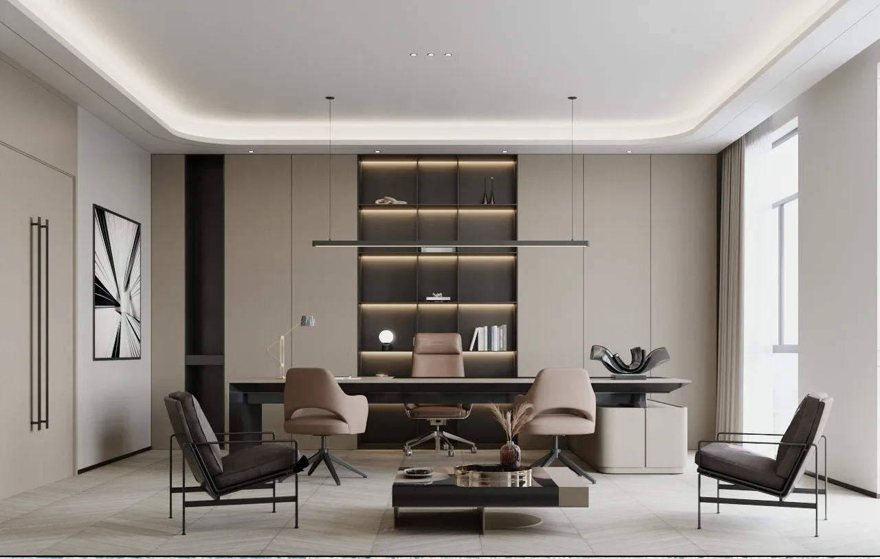 An alternative workspace interior scheme.