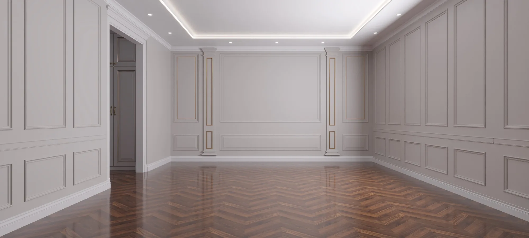 A contemporary bedroom interior study.
