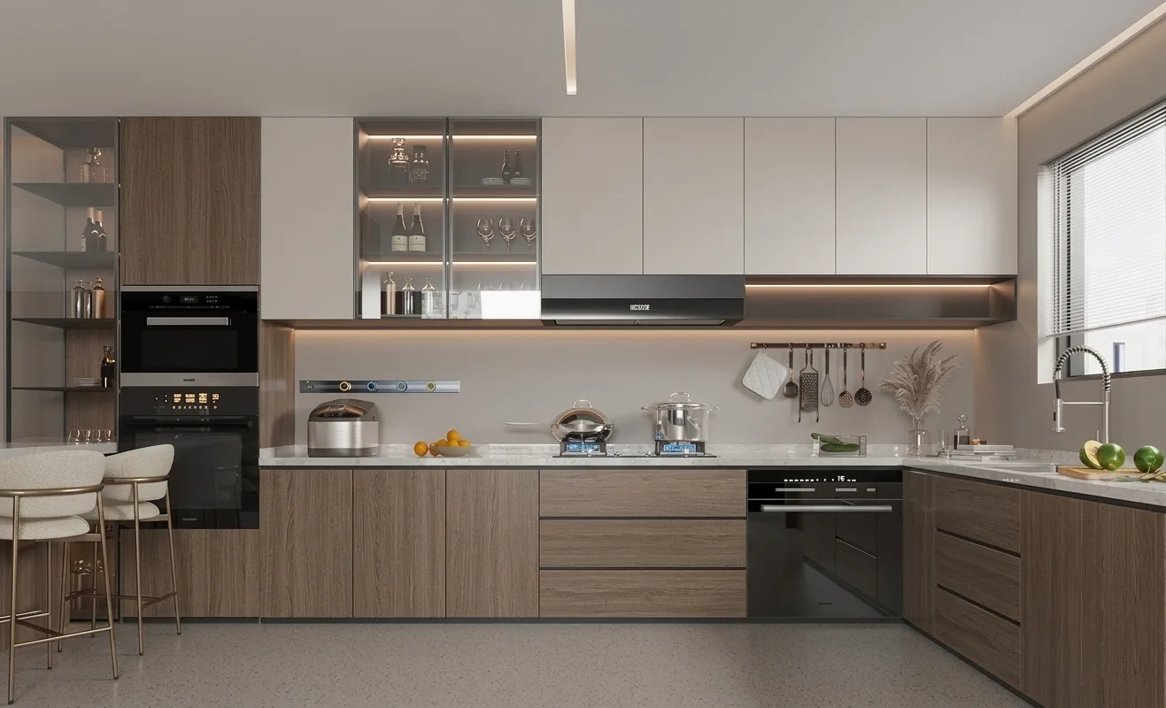 A compact kitchen interior study.